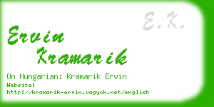 ervin kramarik business card